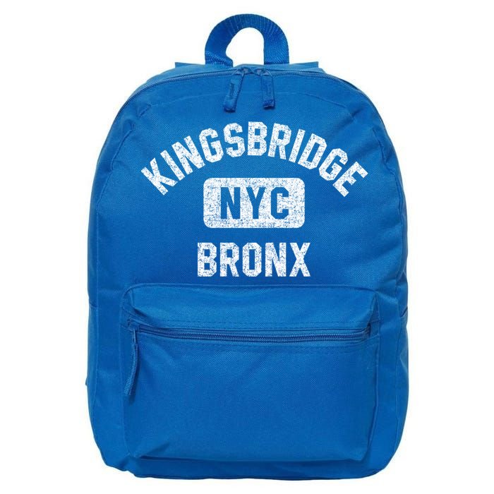 Kingsbridge Bronx Gym Style Distressed White Print Funny Gift 16 in Basic Backpack
