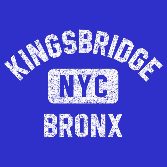 Kingsbridge Bronx Gym Style Distressed White Print Funny Gift Stripe Pom Pom Beanie