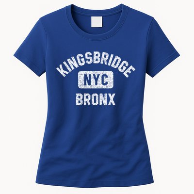 Kingsbridge Bronx Gym Style Distressed White Print Funny Gift Womens T-Shirt