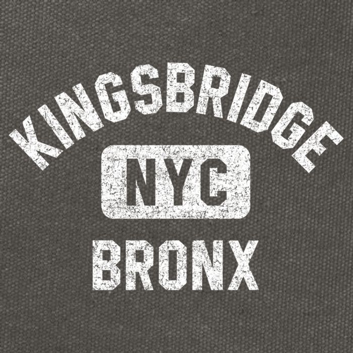 Kingsbridge Bronx Gym Style Distressed White Print Funny Gift Cotton Canvas Backpack
