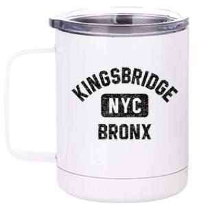 Kingsbridge Bronx Gym Style Distressed White Print Funny Gift 12 oz Stainless Steel Tumbler Cup