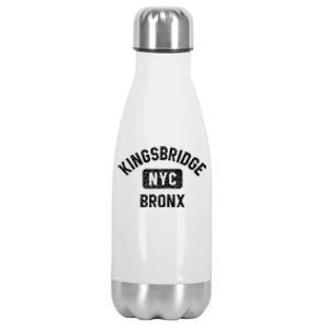 Kingsbridge Bronx Gym Style Distressed White Print Funny Gift Stainless Steel Insulated Water Bottle