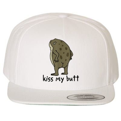 KissMy Butt Green Frog Funny Frog Wool Snapback Cap