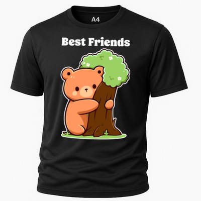 Kawaii Bear Hugging Tree Wildlife Animal Lover For Friends Performance Shirt