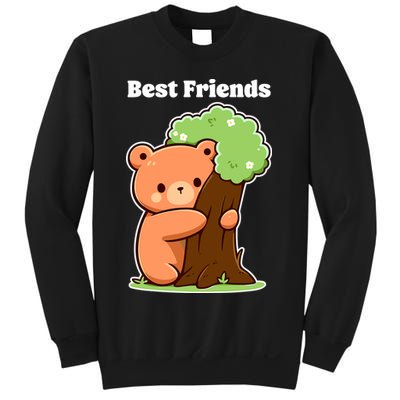 Kawaii Bear Hugging Tree Wildlife Animal Lover For Friends Sweatshirt