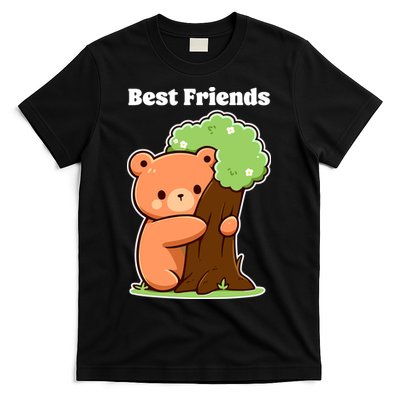 Kawaii Bear Hugging Tree Wildlife Animal Lover For Friends T-Shirt