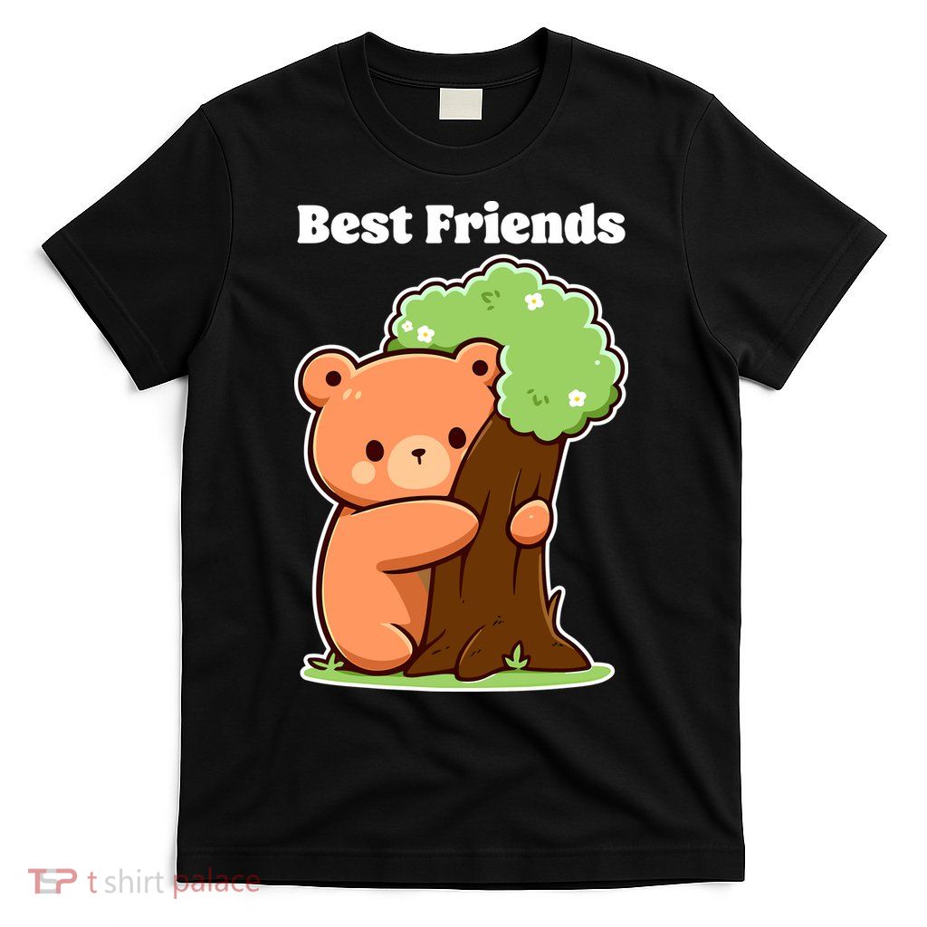 Kawaii Bear Hugging Tree Wildlife Animal Lover For Friends T-Shirt