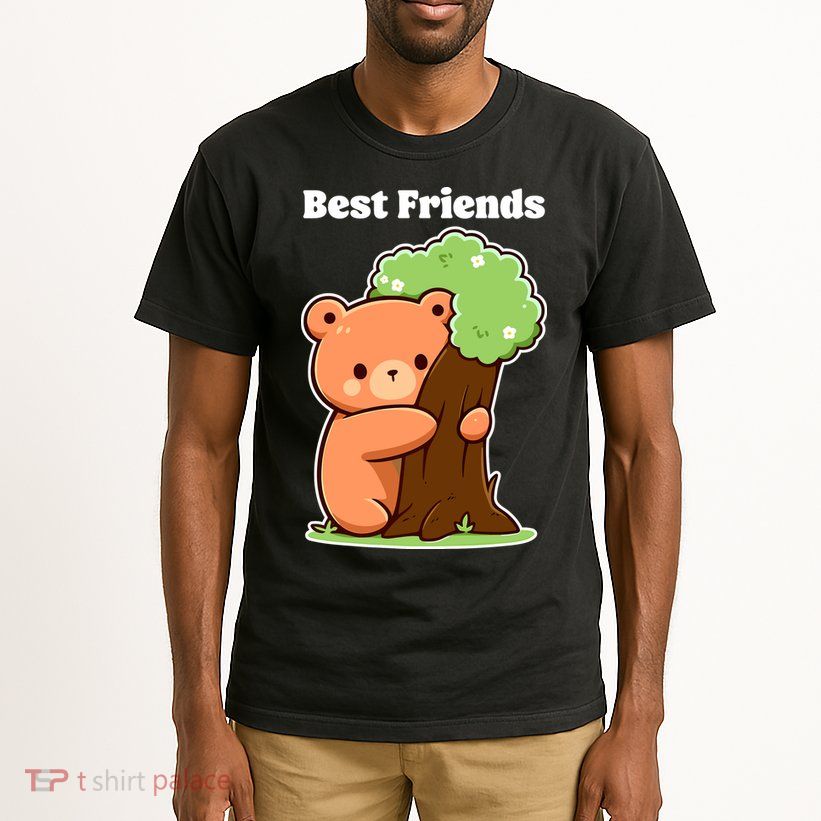 Kawaii Bear Hugging Tree Wildlife Animal Lover For Friends Tall T-Shirt