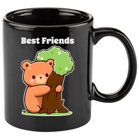 Kawaii Bear Hugging Tree Wildlife Animal Lover For Friends 11oz C Handle Ceramic Mug