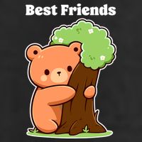 Kawaii Bear Hugging Tree Wildlife Animal Lover For Friends 11oz C Handle Ceramic Mug