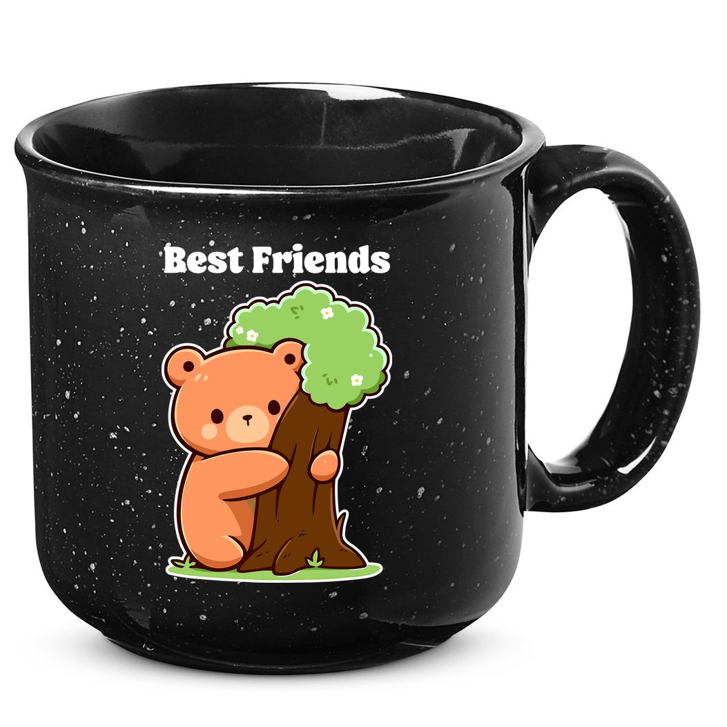 Kawaii Bear Hugging Tree Wildlife Animal Lover For Friends 15oz Campfire Ceramic Mug