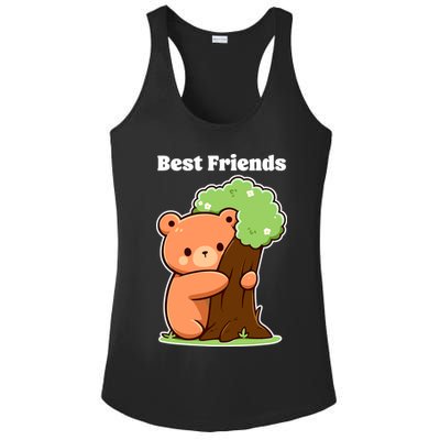Kawaii Bear Hugging Tree Wildlife Animal Lover For Friends Ladies PosiCharge Competitor Racerback Tank
