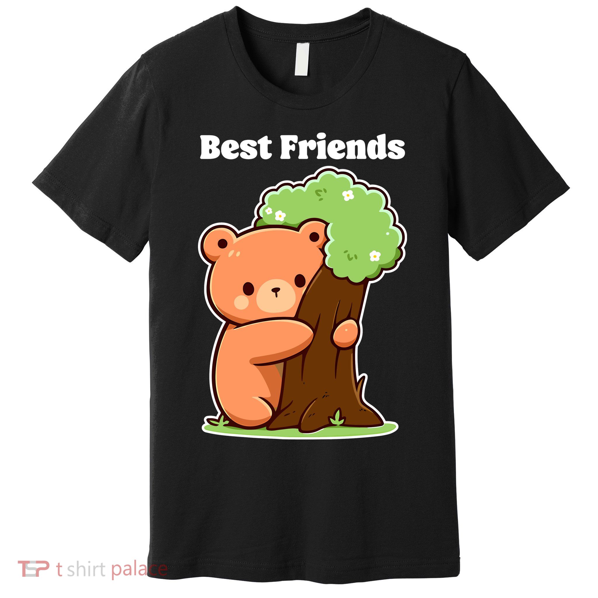 Kawaii Bear Hugging Tree Wildlife Animal Lover For Friends Premium T-Shirt