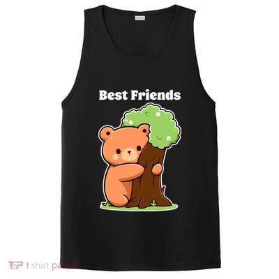 Kawaii Bear Hugging Tree Wildlife Animal Lover For Friends PosiCharge Competitor Tank