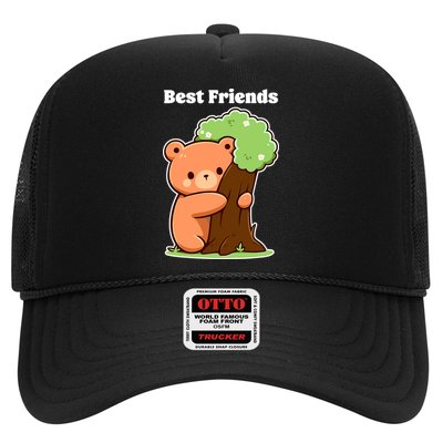 Kawaii Bear Hugging Tree Wildlife Animal Lover For Friends Trucker Hat