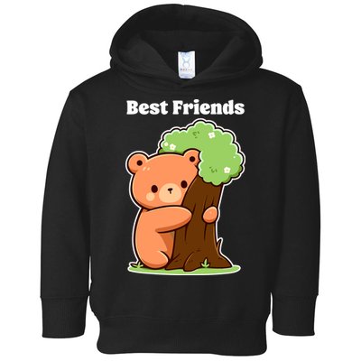 Kawaii Bear Hugging Tree Wildlife Animal Lover For Friends Toddler Hoodie