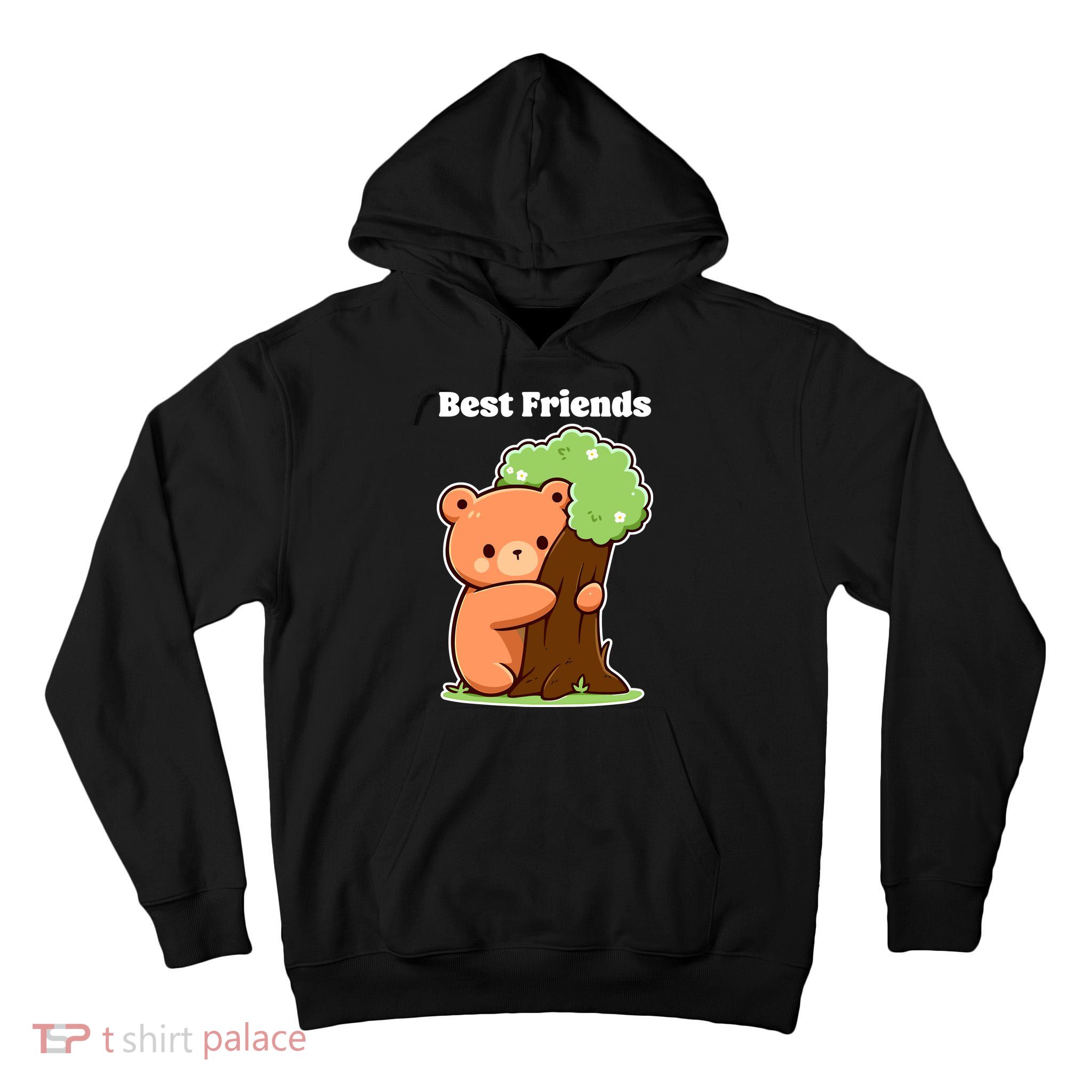 Kawaii Bear Hugging Tree Wildlife Animal Lover For Friends Tall Hoodie