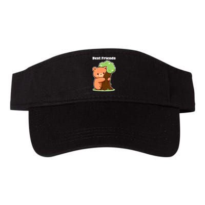 Kawaii Bear Hugging Tree Wildlife Animal Lover For Friends Visor