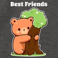 Kawaii Bear Hugging Tree Wildlife Animal Lover For Friends Vector Backpack