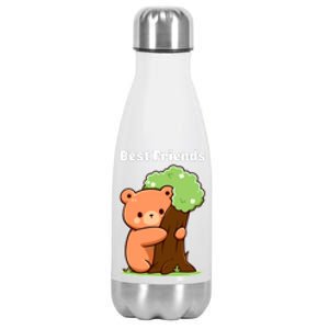 Kawaii Bear Hugging Tree Wildlife Animal Lover For Friends Stainless Steel Insulated Water Bottle