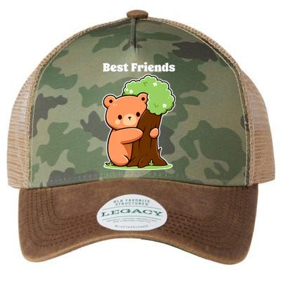 Kawaii Bear Hugging Tree Wildlife Animal Lover For Friends Legacy Tie Dye Trucker Hat