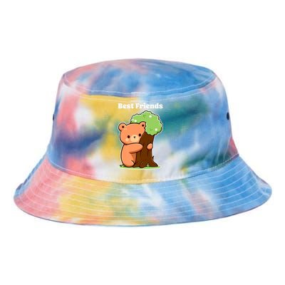 Kawaii Bear Hugging Tree Wildlife Animal Lover For Friends Tie Dye Newport Bucket Hat