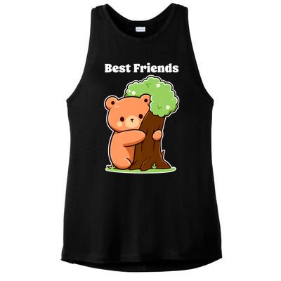 Kawaii Bear Hugging Tree Wildlife Animal Lover For Friends Ladies PosiCharge Tri-Blend Wicking Tank