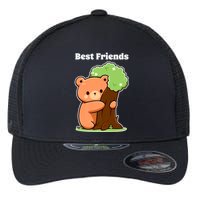 Kawaii Bear Hugging Tree Wildlife Animal Lover For Friends Flexfit Unipanel Trucker Cap