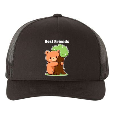 Kawaii Bear Hugging Tree Wildlife Animal Lover For Friends Yupoong Adult 5-Panel Trucker Hat