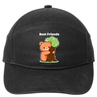 Kawaii Bear Hugging Tree Wildlife Animal Lover For Friends 7-Panel Snapback Hat