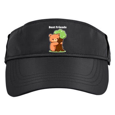 Kawaii Bear Hugging Tree Wildlife Animal Lover For Friends Adult Drive Performance Visor