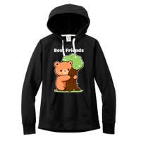 Kawaii Bear Hugging Tree Wildlife Animal Lover For Friends Women's Fleece Hoodie