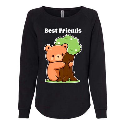 Kawaii Bear Hugging Tree Wildlife Animal Lover For Friends Womens California Wash Sweatshirt