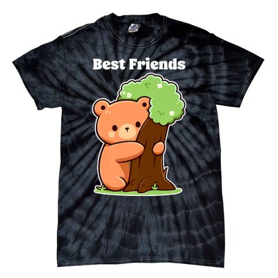 Kawaii Bear Hugging Tree Wildlife Animal Lover For Friends Tie-Dye T-Shirt