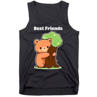 Kawaii Bear Hugging Tree Wildlife Animal Lover For Friends Tank Top