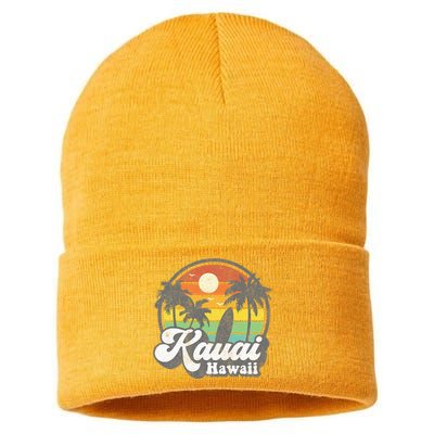 Kauai Beach Hawaii Surf Hawaiian Surfing 70s Sustainable Knit Beanie