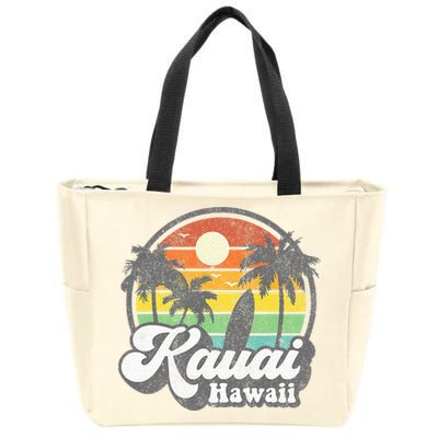 Kauai Beach Hawaii Surf Hawaiian Surfing 70s Zip Tote Bag