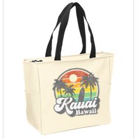 Kauai Beach Hawaii Surf Hawaiian Surfing 70s Zip Tote Bag