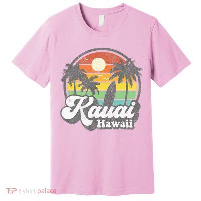 Kauai Beach Hawaii Surf Hawaiian Surfing 70s Premium T-Shirt