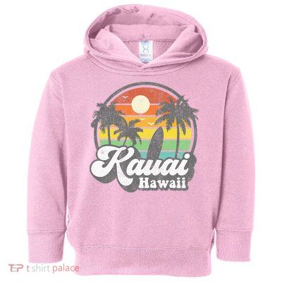 Kauai Beach Hawaii Surf Hawaiian Surfing 70s Toddler Hoodie