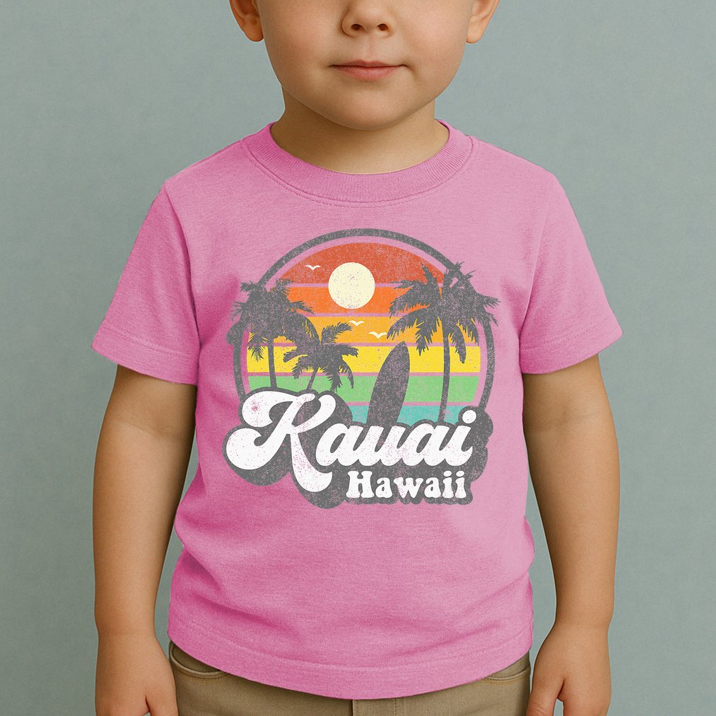 Kauai Beach Hawaii Surf Hawaiian Surfing 70s Toddler T-Shirt