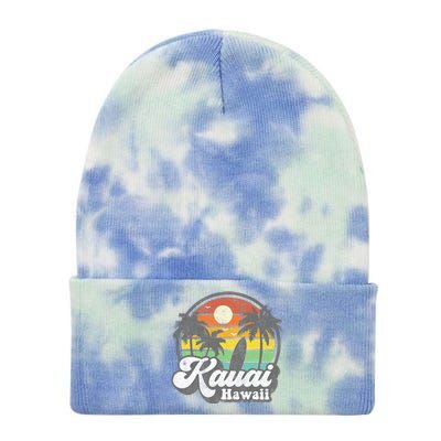 Kauai Beach Hawaii Surf Hawaiian Surfing 70s Tie Dye 12in Knit Beanie