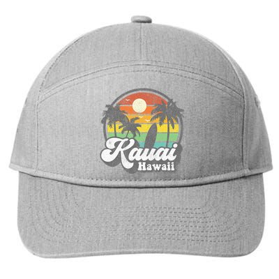 Kauai Beach Hawaii Surf Hawaiian Surfing 70s 7-Panel Snapback Hat