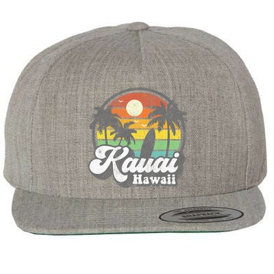 Kauai Beach Hawaii Surf Hawaiian Surfing 70s Wool Snapback Cap