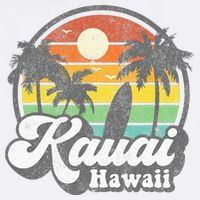 Kauai Beach Hawaii Surf Hawaiian Surfing 70s Flat Bill Trucker Hat