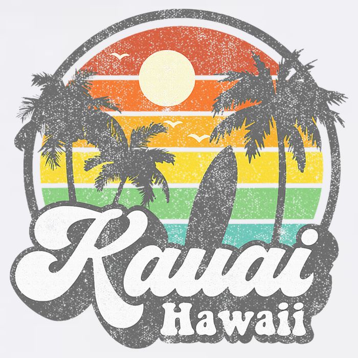 Kauai Beach Hawaii Surf Hawaiian Surfing 70s Flat Bill Trucker Hat