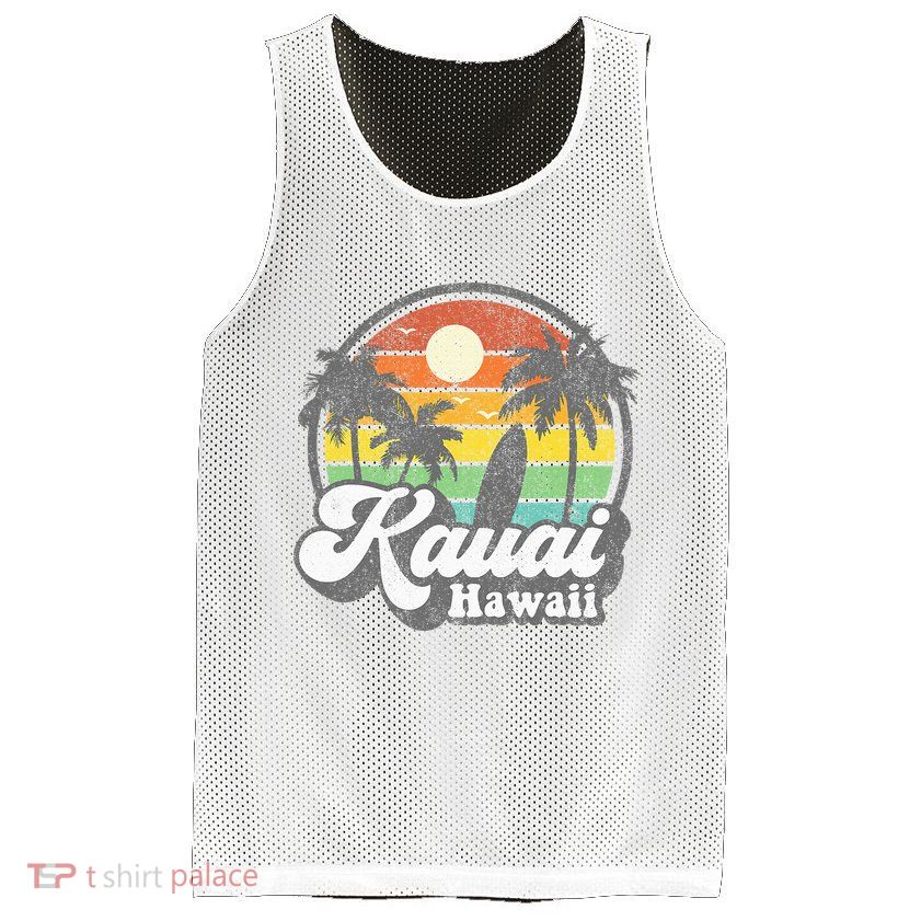 Kauai Beach Hawaii Surf Hawaiian Surfing 70s Mesh Reversible Basketball Jersey Tank