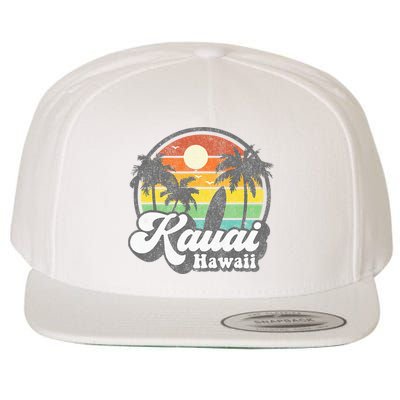 Kauai Beach Hawaii Surf Hawaiian Surfing 70s Wool Snapback Cap