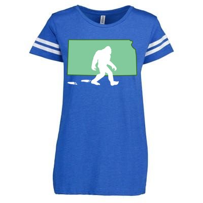 Kansas Bigfoot Hunter State Gift Enza Ladies Jersey Football T-Shirt