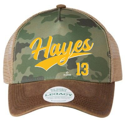 Ke Bryan Hayes 13 Pittsburgh MLBPA Baseball Player Legacy Tie Dye Trucker Hat